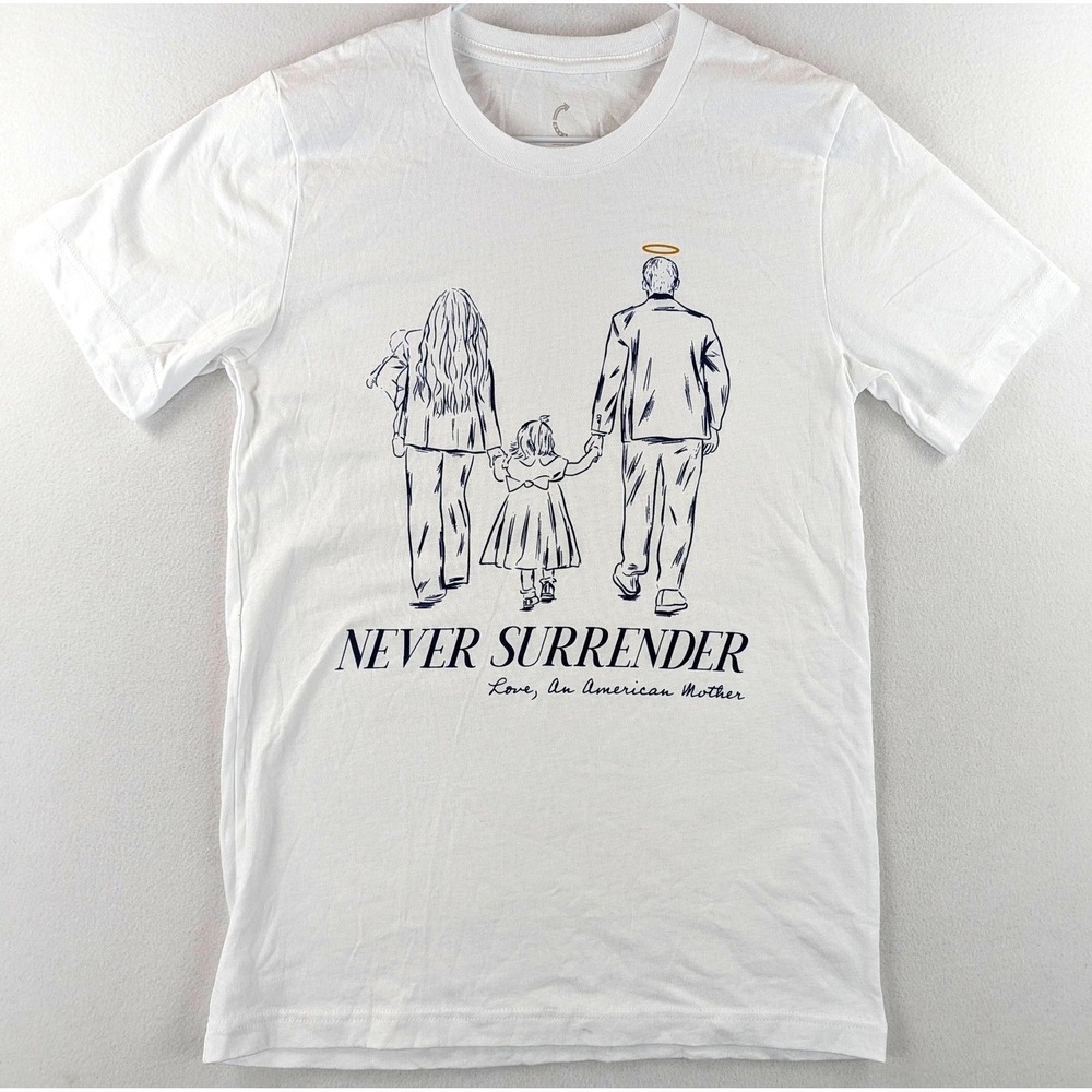TPUSA Never Surrender Family Tribute T Shirt Charlie Kirk White Size Small